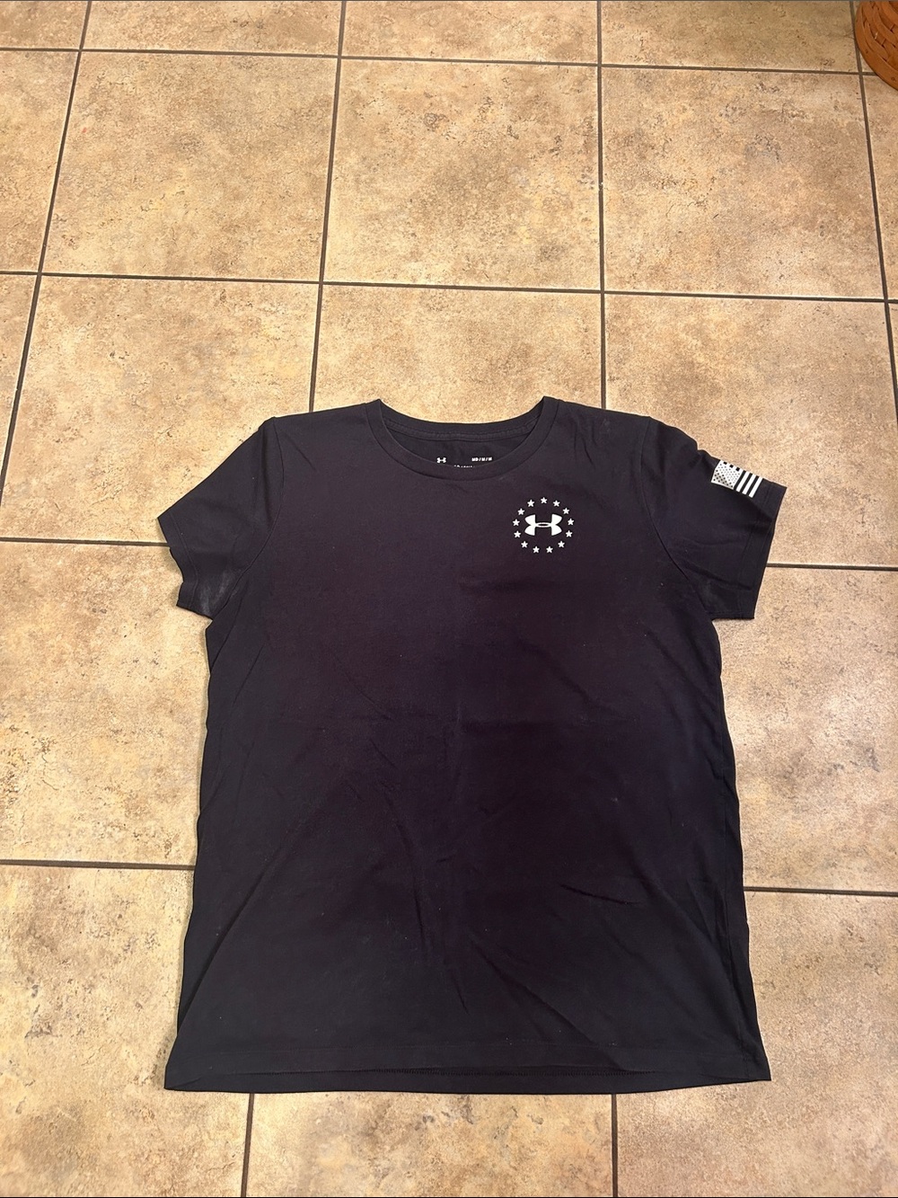 Under Armour Black Short Sleeve Tee with White Logo
